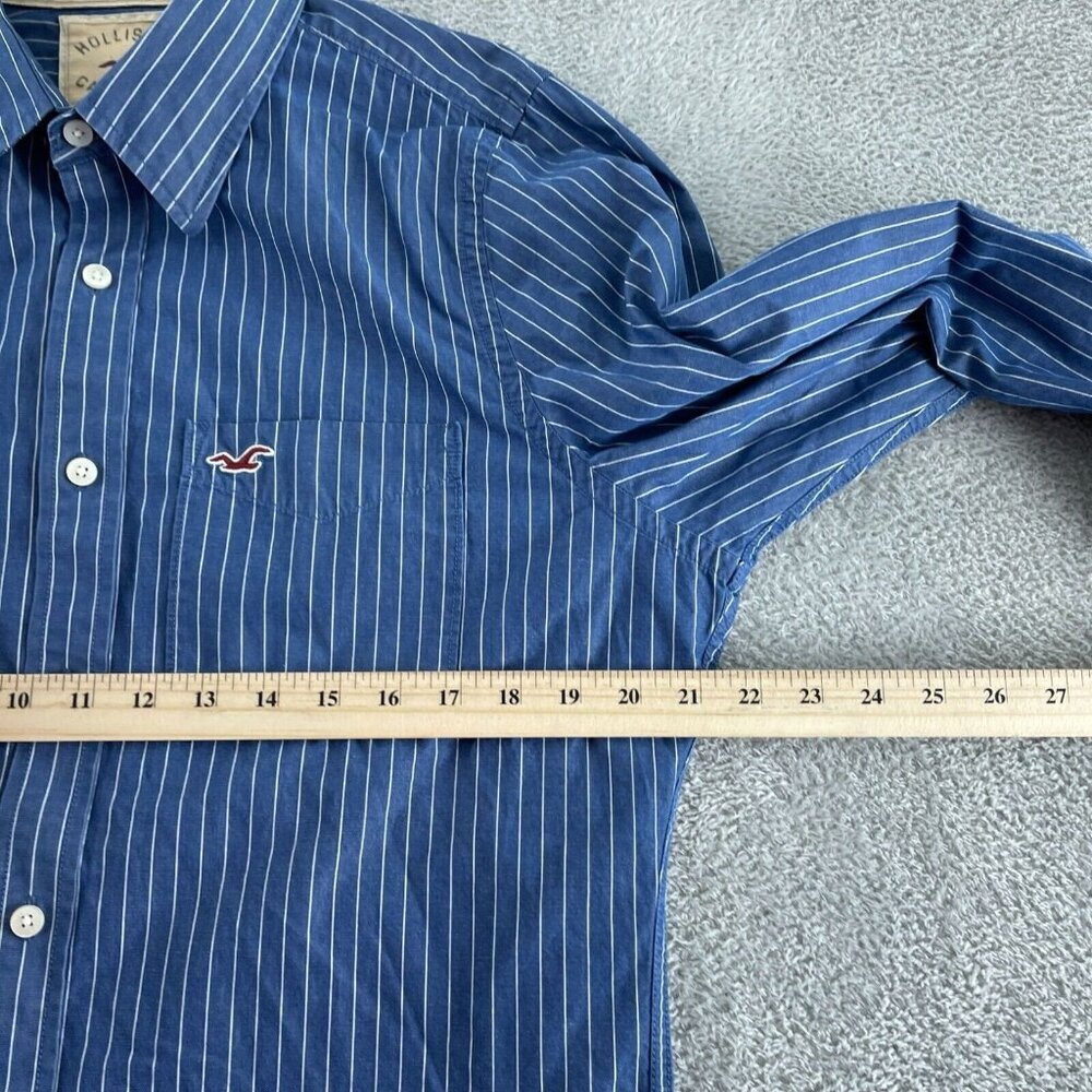 Hollister California Blue & White  Button-Up XL 100% Cotton Mens 5863 - Picture 5 of 7